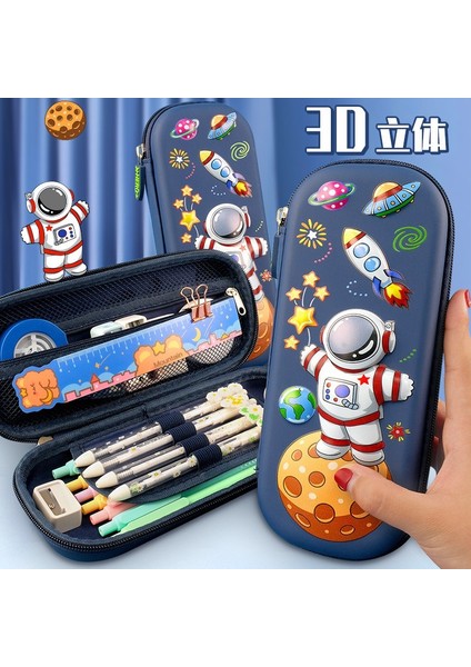 Uzay Astronot 3D Uzay Sevimli Kalem Kutusu Okul Kırtasiye Kutusu Plastik Karikatürler Çocuklar Için Kalem Kutuları Kalem Kutusu Hediyeler Öğrenci Kalem Kutusu Kawaii Çanta (Yurt Dışından)