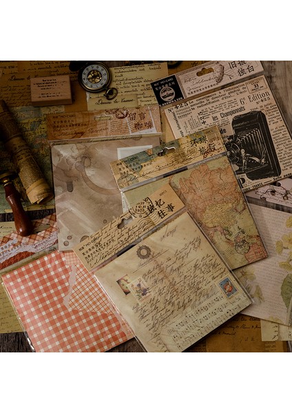 B Yoofun 30 Sayfa Vintage Malzeme Kağıt Scrapbooking Dergisi Günlüğü Kolaj Önemsiz Arka Plan Dekorasyon Retro Kırtasiye (Yurt Dışından) fırsatları