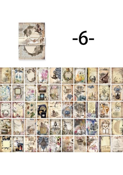 Lacivert 8 Stil 100 Adet/kitap Vintage Mesaj Malzemesi Kağıt Yaratıcı Çiçek Karakter El Hesabı Dekoratif Bloknot (Yurt Dışından)