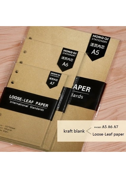 Kraft Boş A6 A5/a6/a7 Kağıt Yeniden Doldurma Gündem Planlayıcıları Günlüğü Aylık Haftalık 45 Dosya Kağıdı Altı Delikli Zarf Fermuarlı Kese Ofis Okul Kırtasiye (Yurt Dışından)