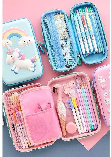 Mor Unicorn Angoo 3D Eva Kalem Kalem Kutusu Karikatür Unicorn Dinozor Saklama Çantası Kılıfı Organizatör Kırtasiye Okul Çocuklar Için Kız Hediye A6009 (Yurt Dışından) fiyatları