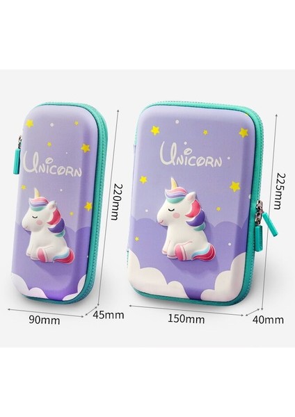 Mor Unicorn Angoo 3D Eva Kalem Kalem Kutusu Karikatür Unicorn Dinozor Saklama Çantası Kılıfı Organizatör Kırtasiye Okul Çocuklar Için Kız Hediye A6009 (Yurt Dışından) indirimleri