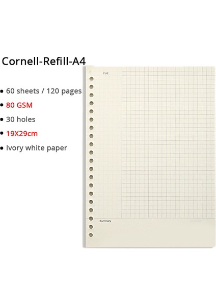 Cornell Dolum A4 Gevşek Yaprak Defter A5/b5/a4 Pvc Kapaklı Ciltleyici 60 Sayfa Noktalı/çizgili/boş/ızgara Doldurulabilir Ofis Okul Malzemeleri Kırtasiye (Yurt Dışından)