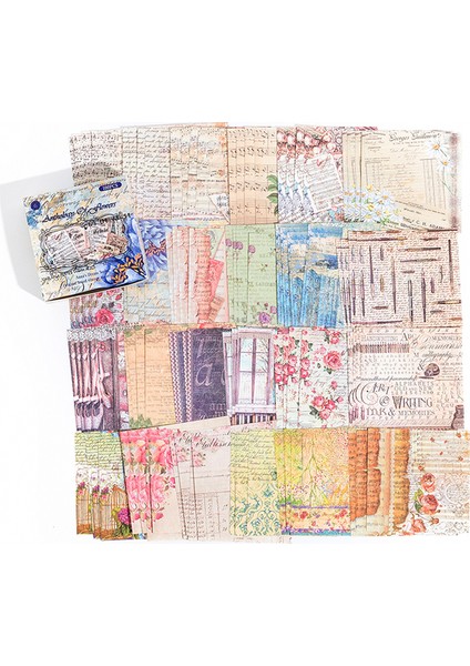 F Yoofun 100 Adet/kutu Bloknot Malzeme Kağıt Anna'nın Düşleri Önemsiz Dergisi Scrapbooking Kartları Retro Arka Plan Dekorasyon Kağıdı (Yurt Dışından)