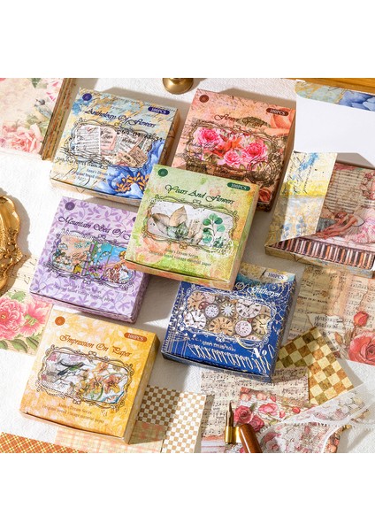 F Yoofun 100 Adet/kutu Bloknot Malzeme Kağıt Anna'nın Düşleri Önemsiz Dergisi Scrapbooking Kartları Retro Arka Plan Dekorasyon Kağıdı (Yurt Dışından)