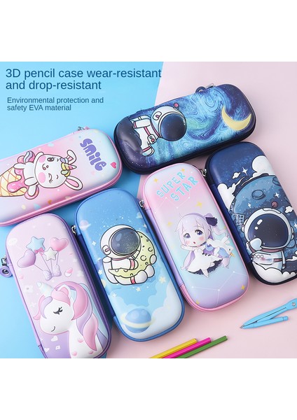 13 Sevimli Kalem Kutusu Kore Unicorn Kawaii Kırtasiye Kalem Kutusu 3D Astronot Trousse Scolaire Kalem Kutusu Okul Malzemeleri Kalem Kutusu (Yurt Dışından)