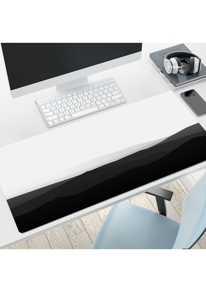 XM00014 (24) 300X800X2MM Siyah Beyaz Büyük Fare Mat Oyun Mousepad Büyük Oyun Fare Altlıkları 39.3X19.6IN Kauçuk Klavye Paspasları Masa Pedi Hd Fare Altlıkları (Yurt Dışından)