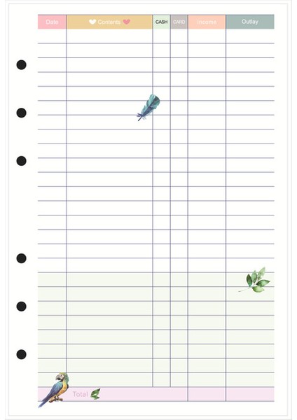 Finansal A7 2023 45 Sayfa Kawaii A5 A6 Gevşek Yaprak Defter Kağıdı Dolum Spiral Ciltleyici Dizin Iç Sayfalar Aylık Haftalık Günlük Planlayıcı Gündem (Yurt Dışından)