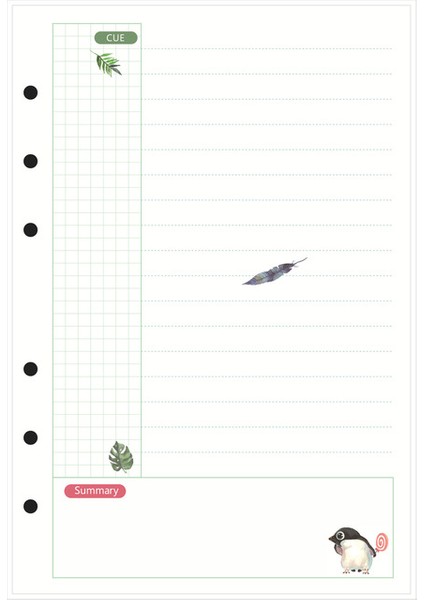 Cornell A5 2023 45 Sayfa Kawaii A5 A6 Gevşek Yaprak Defter Kağıdı Dolum Spiral Ciltleyici Dizin Iç Sayfalar Aylık Haftalık Günlük Planlayıcı Gündem (Yurt Dışından)