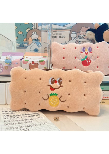 Bisküvi-B Kawaii Ekmek Tost Kalem Kutusu Çantası Kızlar Için Sevimli Peluş Kalem Kılıfı Kutusu Büyük Kapasiteli Öğrenci Okul Malzemeleri Kore Kırtasiye (Yurt Dışından)