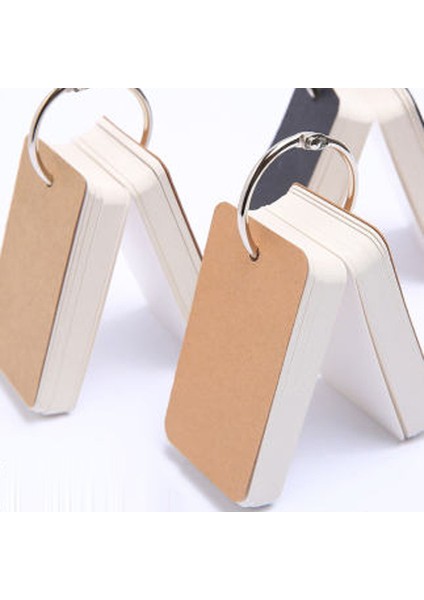 Beyaz Siyah 100 Adet 100 Adet/kutu El Yazısı Kart Not Defterleri Inek Derisi Renk Kelime Kartı Kawaii Bloknot Boş Kraft Kağıt Sevimli Halka Toka Mektup CARD4X7CM (Yurt Dışından)