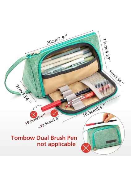 Yeşil Kadife Angoo [saf] Renkli Kalem Kutusu, Çok Yuvalı Kalem Çantası, Kırtasiye Kozmetik Seyahat Cüzdanı Için Büyük Depolama Kılıfı Organizatör A6443 (Yurt Dışından) fiyatları