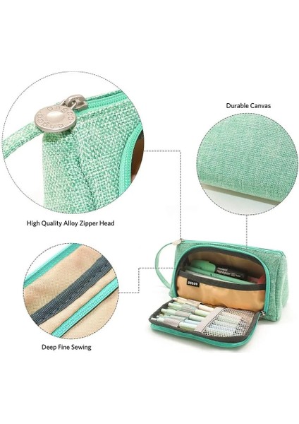 Yeşil Kadife Angoo [saf] Renkli Kalem Kutusu, Çok Yuvalı Kalem Çantası, Kırtasiye Kozmetik Seyahat Cüzdanı Için Büyük Depolama Kılıfı Organizatör A6443 (Yurt Dışından) indirimleri