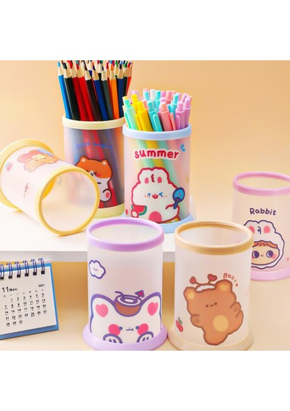 Iki Kaplan Karikatür Yransparent Yuvarlak Kalemlik Saklama Kutusu Sevimli Kalem Kalem Masaüstü Saklama Kutusu Taşınabilir Kozmetik Konteyner (Yurt Dışından) fiyatları