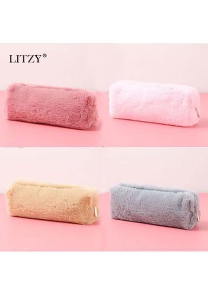 Bir Fasulye Tozu Renkli Kalem Kutusu Peluş Kalem Çantaları Kawaii Kore Kırtasiye Düz Renk Kalem Kutusu Okul Aksesuarları Sevimli Kalem Kutuları (Yurt Dışından) fiyatları