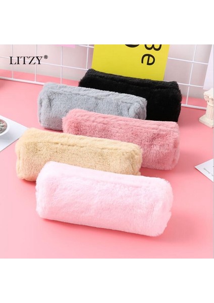 Bir Fasulye Tozu Renkli Kalem Kutusu Peluş Kalem Çantaları Kawaii Kore Kırtasiye Düz Renk Kalem Kutusu Okul Aksesuarları Sevimli Kalem Kutuları (Yurt Dışından) modelleri