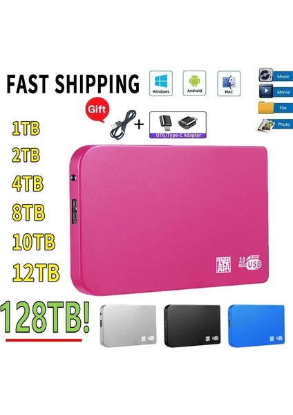 30 Tb Mavi Taşınabilir 128 Tb Yüksek Hızlı Harici Sabit Sürücü 4 Tb 8 Tb 64 Tb SSD Çıkarılabilir Depolama Aygıtı Dizüstü Bilgisayar Mikro Bilgisayarları Için Sabit Disk (Yurt Dışından) fırsatları