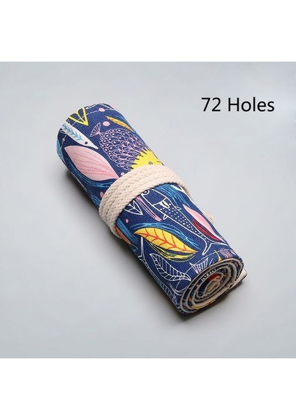 Kumaş 72 DELIK-82X20 cm Retro Pu Deri Kalem Çantası Makyaj Fırça Kılıfı Büyük Kapasiteli Hazine Haritası Desen Kalem Kutusu Okul Ofis Kırtasiye Malzemeleri (Yurt Dışından)