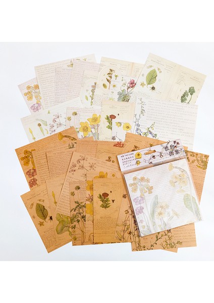 E Yoofun 30 Sayfa Vintage Malzeme Kağıt Scrapbooking Dergisi Günlüğü Kolaj Önemsiz Arka Plan Dekorasyon Retro Kırtasiye (Yurt Dışından)