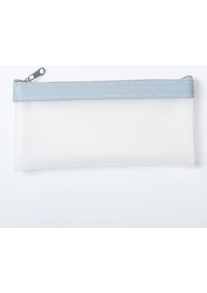 Mavi Basit Buzlu Şeffaf Renkli Kalem Kutusu Kalem Çantası Tpu Su Geçirmez Mat Depolama Kılıfı Kırtasiye Okul Seyahat Cüzdanı F388 (Yurt Dışından)