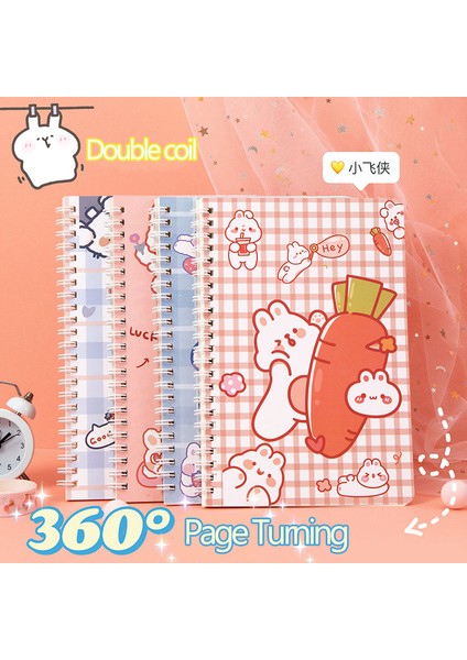 Güzel 1 Adet A5 Kawaii Dizüstü Dergisi Kpop A5 Sevimli Astarlı Not Defteri Çift Bobin Taşınabilir Defterler Yazma Okul Ofis Malzemeleri Kırtasiye (Yurt Dışından)