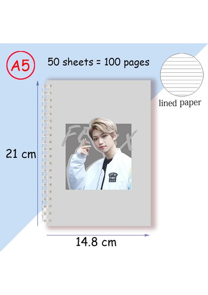 Stil 6 A5 A5 Spiral Defter Not Defteri - Kpop Grubu Stray Kids Üyeleri Poster Albümü Boys Fotoğraf Kartları Hayranları Koleksiyonu Için Straykids Kartpostal (Yurt Dışından)