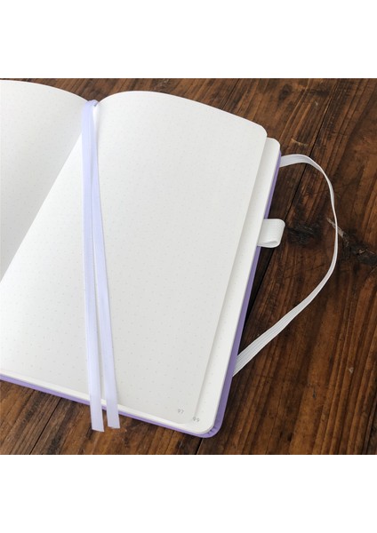 Açık Mor A5 Boyutu Güzel Tavşan ve Ay Yıldız A5 Pu Deri Ciltli Noktalı Defter Krem Kalın Kağıt Mor Kapaklar (Yurt Dışından)