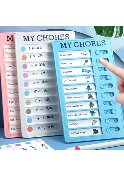 Mavi Ins Öz Disiplin Günlük Planlayıcı Kawaii Yapılacaklar Listesi Not Panosu Ayrılabilir Kontrol Listesi Kore Kırtasiye Görev Planlama Panosu (Yurt Dışından) modelleri