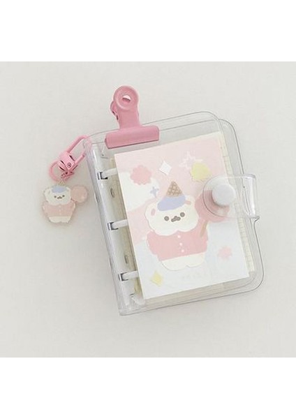 8.1x9.4cm X10SHEETS Mini 3 Delik Spiral Defter 3 Delik Gevşek Yaprak Bağlayıcı Planlayıcısı Pvc Şeffaf Günlük Pp Kağıt Zip Çanta Aksesuarları (Yurt Dışından)
