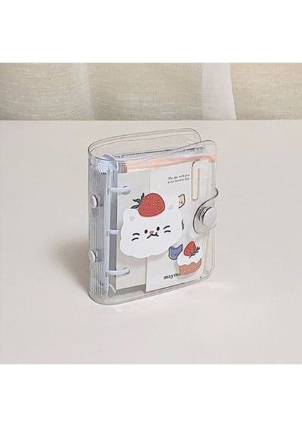 8.1x9.4cm X10SHEETS Mini 3 Delik Spiral Defter 3 Delik Gevşek Yaprak Bağlayıcı Planlayıcısı Pvc Şeffaf Günlük Pp Kağıt Zip Çanta Aksesuarları (Yurt Dışından)