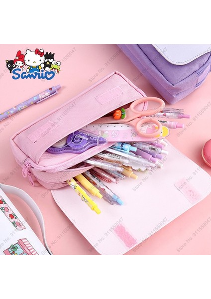 A6 Sanrio Pu Büyük Kapasiteli Kalem Kutusu Kawaii Cinnamoroll Melodi Kuromi Okul Malzemeleri Kalem Çantası Kalem Kılıfı Kalem Kutusu Kırtasiye (Yurt Dışından)