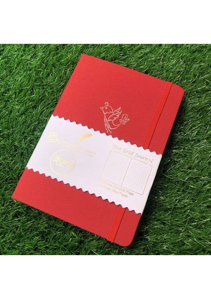 Kırmızı 180GSM Bambu Kağıt Buke Noktalı Defter Nokta Izgara Dergisi 180GSM Bambu Kağıt 5*5mm 160 Papes Su Geçirmez Kumaş Ciltli (Yurt Dışından)