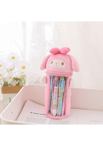 24X8X16 cm Kawaii Sanrio Peluş Kalem Kutusu Karikatür Kuromi Melody Cinnamoroll Peluş Bebek Sevimli Şeffaf Kalemlik Kutusu Oyuncaklar Kızlar Için Hediye (Yurt Dışından)