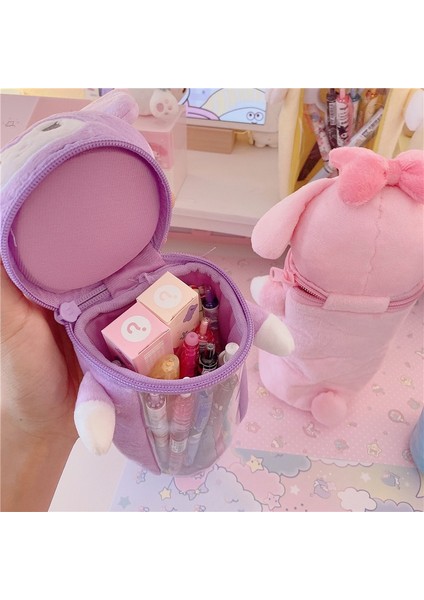 24X8X16 cm Kawaii Sanrio Peluş Kalem Kutusu Karikatür Kuromi Melody Cinnamoroll Peluş Bebek Sevimli Şeffaf Kalemlik Kutusu Oyuncaklar Kızlar Için Hediye (Yurt Dışından) fırsatları