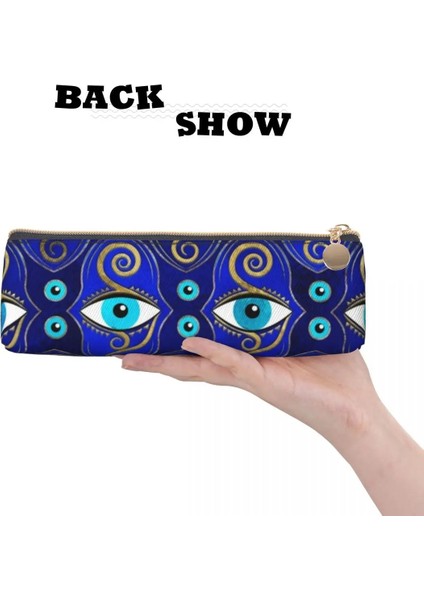 Stil 2 Nazar Charm Desen Üçgen Kalem Kutusu Yunan Gözler Mati Muska Çocuk Üniversitesi Kalem Kutusu Moda Deri Kalem Çantası (Yurt Dışından)
