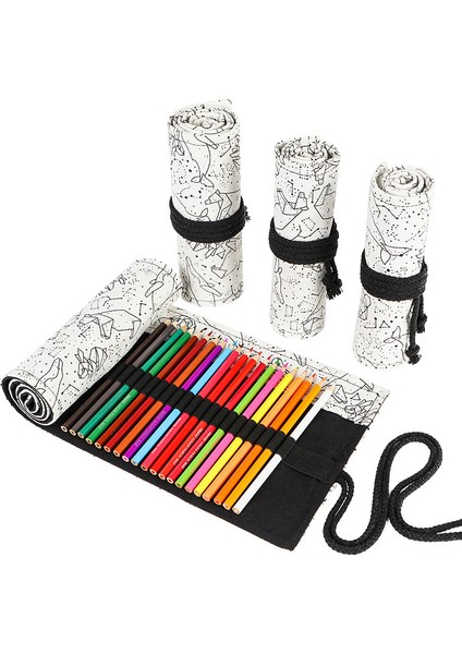 12 Delik 12/24/36/48/72 Delik Kalem Çantası Renkli Kumaş Kalem Kutusu Roll-Up Kalem Çantaları Boya Fırçaları Kırtasiye Depolama Okul Malzemeleri (Yurt Dışından) fırsatları