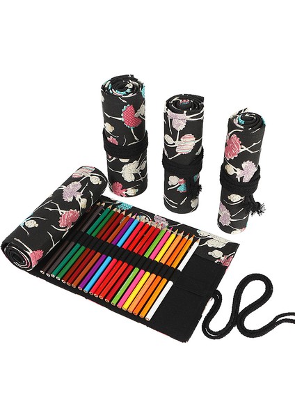 12 Delik 12/24/36/48/72 Delik Kalem Çantası Renkli Kumaş Kalem Kutusu Roll-Up Kalem Çantaları Boya Fırçaları Kırtasiye Depolama Okul Malzemeleri (Yurt Dışından) indirimleri