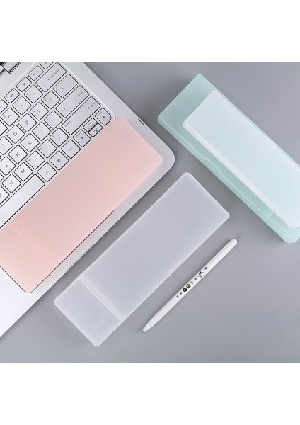 Pink-16.8cm Kalem Kutuları Okul Ofis Basit Mat Şeffaf Plastik Kutu Buzlu Pembe Yeşil Beyaz Kalemler Depolama Kırtasiye Malzemeleri 2022 (Yurt Dışından)