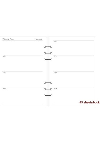 Haftalık Planlayıcı A5 A5 A6 Keçe Kabuk Kumaş Defter Gevşek Yaprak Defter Kağıdı Planlayıcısı Iç Sayfa Telli Defter Kırtasiye Hediye Gezgin Dergisi (Yurt Dışından)