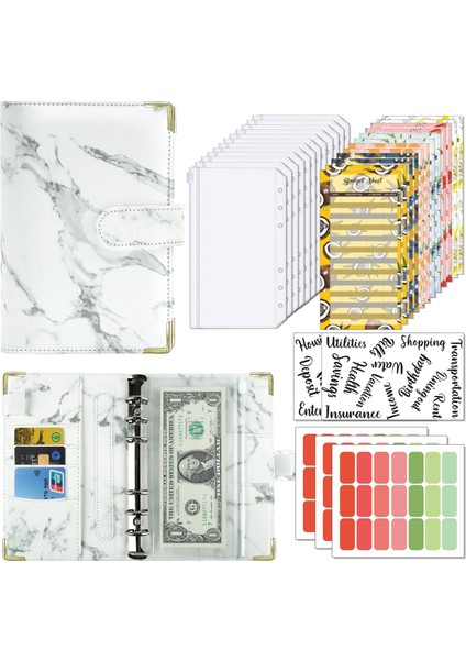 Mor 3 A6 A6 Mermer Pu Deri Defter Bağlayıcı Bütçe Planlayıcısı Gider Bütçe Kitabı Nakit Para Zarf Organizatör Sistemi Fermuarlı Cebi (Yurt Dışından)