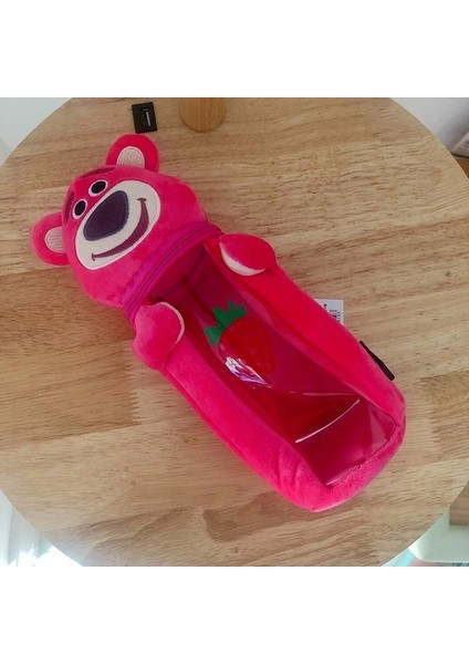 Çilek Ayı Disney Peluş Kalem Kutusu Kalemlik Popüler Kız Erkek Dikiş Şeffaf Saklama Çantası Hediye Okul Ofis Kırtasiye Kawaii Kalem Çantası (Yurt Dışından)