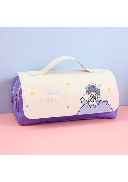 Stil 3 Çift Katmanlar Kalem Kutusu Kawaii Kırtasiye Kalem Kutusu Kalemlik Astronot Okul Malzemeleri Estuches Escolar Sevimli Kalem Kutusu (Yurt Dışından)