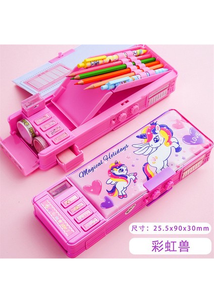 Unicorn Kalem Kutusu Estojo Escolar Şifre Kalem Kutusu Unicorn Kawaii Kalem Kutusu Çok Fonksiyonlu Kalem Kutusu Kore Okul Kırtasiye (Yurt Dışından)