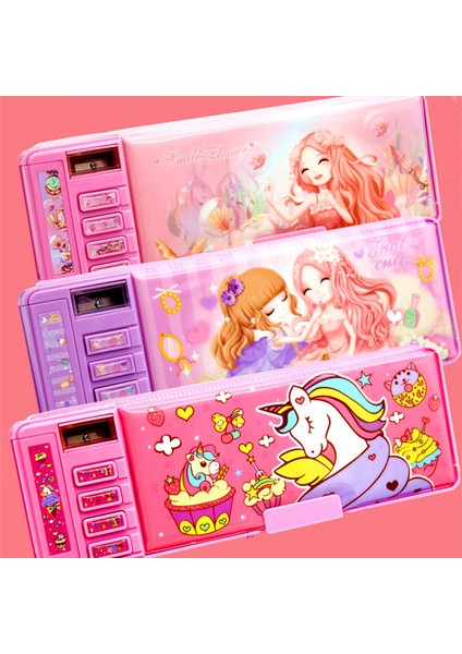 Unicorn Kalem Kutusu Estojo Escolar Şifre Kalem Kutusu Unicorn Kawaii Kalem Kutusu Çok Fonksiyonlu Kalem Kutusu Kore Okul Kırtasiye (Yurt Dışından)