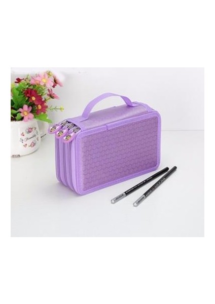 3 Katmanlar Mor Oxford Okul Kalem Kutusu Kawaii 36/48/72 Delik Penaltı Kalem Kutusu Büyük Kalem Çantası Kutusu Çok Çocuklar Çok Fonksiyonlu Kırtasiye Kese (Yurt Dışından)