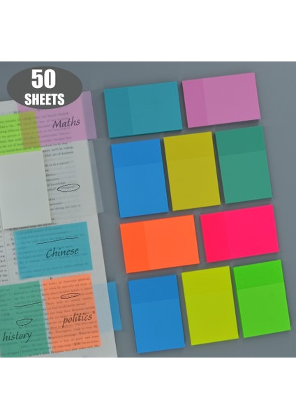 1 Paket (50 Yaprak) 50 Sayfa Posted It Şeffaf Yapışkan Notlar Kendinden Yapışkanlı 5*7,5 cm Açıklama Kitapları Için Şeffaf Not Defterleri Not Yer Imleri Ped Sekmeleri (Yurt Dışından)