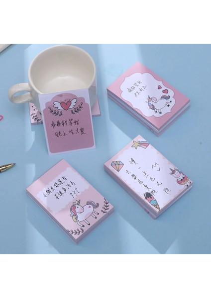 B 50 Sayfa Not Defteri Karikatür Unicorn Not Notları Yapışkan Olmayan Mesaj Kawaii Estetik Papeleria Kırtasiye Ofis Okul Malzemeleri (Yurt Dışından) modelleri