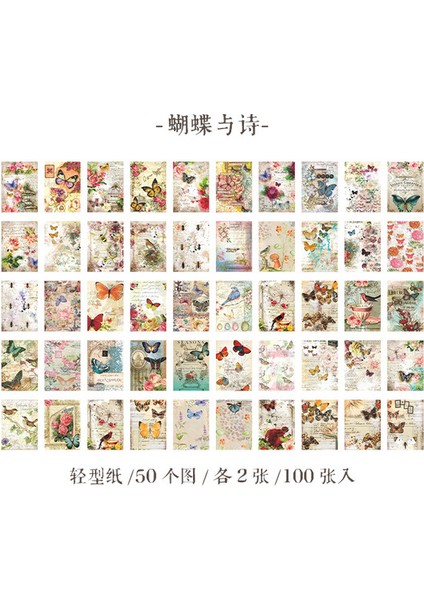 Stil 4 100 Adet Vintage Hafif Kağıt El Yazısı Mektup Kolaj Scrapbooking Dergisi Malzeme Kağıt Yapımı Dıy Retro Not Kırtasiye (Yurt Dışından)