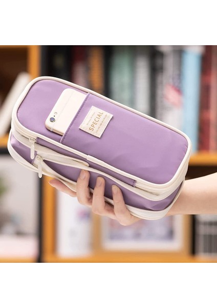 Yeşil-A Sevimli Katlanabilir Kalem Kutusu Büyük Kapasiteli Kalem Kutusu Kalemlik Kırtasiye Masa Düzenleyici Kawaii Okul Malzemeleri Öğrenciler Için (Yurt Dışından) indirimleri
