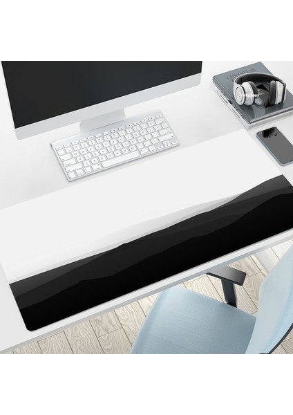 XM00014 (24) 400X800X3MM Siyah Beyaz Büyük Fare Mat Oyun Mousepad Büyük Oyun Fare Altlıkları 39.3X19.6IN Kauçuk Klavye Paspasları Masa Pedi Hd Fare Altlıkları (Yurt Dışından)
